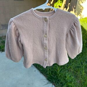 Kids Beige Button-Up Sweater